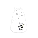 Baby-Schlafsack Motiv Panda - ganzjährig - umlaufender Reißverschluss Druckknopf (Panda, 90 cm)