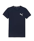 PUMA Jungen Active Small Logo Tee B T-Shirt, Peacoat, 164
