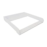 Puckdaddy Wickelaufsatz Lasse – 80x80x10 cm, Wickelauflage aus Holz in Weiß, hochwertiger Wickeltischaufsatz passend für IKEA Hemnes Kommoden, inkl. Montagematerial zur Wandbefestigung