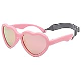 Pro Acme Sonnenbrille Kinder Liebe Herz Polarisierte Baby Sonnenbrille mit Verstellbares Band (Rosa Rahmen | Rosa Verspiegelt Linse)