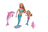 Simba 105733336 - Steffi LOVE Mermaid Friends, Puppe als zauberhafte Meerjungfrau mit Schwester Evi, Delfin Figur und mehr, Spielzeug für Kinder ab 3 Jahren