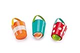 Hape Buntes Eimer-Set | Dreiteiliges Wasserrad-Badespielzeug für Kleinkinder, Mehrfarbig