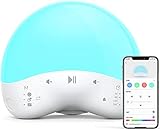 Baby Nachtlicht White Noise Machine mit 25 HiFi-Naturgeräuschen, Sprachsteuerung der Einschlafhilfe APP, Schlaftrainingsgerät Stilllicht für Kinder und Erwachsene