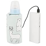 USB Babyflaschenwärmer Tragbare Cartoon Milchflasche Reise Heizungs Abdeckung Isolierungs Thermostat für Zuhause(Polar Bear-Pattern)