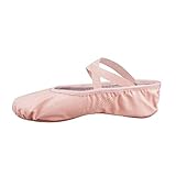 Ballettschuhe Ballettschläppchen Tanzschuhe Geteilte Ledersohle für Kinder und Erwachsene(Bitte wählen Sie eine Größe größer als üblich) Pink 26