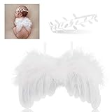 Hifot neugeborenen fotografie requisiten, Feder baby Engel Flügel mit Stirnband Outfits, Baby fotografie zubehör