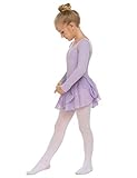 trudge Kinder Ballettkleidung Ballettkleid Mädchen Kurzarm/Langarm Baumwolle Balletttrikot Ballettanzug Tanzkleid Tanzbody mit Rock Tütü