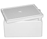 Thermobox, Styroporbox für Essen, Getränke & temperaturempfindliche Ware , Isolierbox aus Styropor mit Deckel , Maße: 40 x 30 x 21 cm , Wandstärke: 3 cm , Volumen: 12,3 L