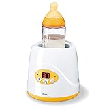 Beurer 954.02 BY 52 Babykost- und Fläschchenwärmer, zum Erwärmen und Warmhalten von Babynahrung, 8 Minuten Aufwärmzeit, digitale Temperaturanzeige, passend für alle handelsüblichen Babyflaschen