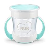 NUK Mini Magic Cup Trinklernbecher | auslaufsicherer 360°-Trinkrand | ab 6 Monaten | praktische Griffe | BPA-frei | 160 ml, weiß