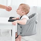 PandaEar Baby Tischsitz Faltbar Babysitz für Esstisch| Faltbar Hochstuhl Sitzerhöhung Tragbar für Hause und Unterwegs mit Transporttasche, Sicherheitsgurt, Rutschfestem Clip (6 bis 36 Monate,15 KG)