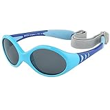 DUCO Kinder Sonnenbrille Polarisierte Sportbrille TPEE Flexibeles Gestell für Baby Mädchen oder Junge 0-24 Monate K012 (Blau)