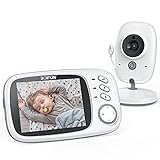 Babyphone mit Kamera, BOIFUN Smart Babyfon, Video Überwachung mit 3.2' Digital LCD Bildschirm Wireless, VOX, Nachtsicht Baby, Wecker, Temperaturüberwachung, Gegensprechfunktion, Wiederaufladbar
