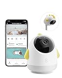 Simshine Babyphone mit Kamera, Smart Babyfon mit Kamera und Audio, 2K HD Video Baby Monitor, KI Überwachungskamera mit Schlafanalyse, Schreierkennung und Zwei-Wege-Audio(Gelb)