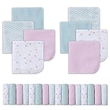 Softan Baby Waschlappen 24 Stück Badetücher für neugeborene 23 X 23 cm Handtücher Set, weiche und super saugfähig (Herzförmig)