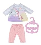 Zapf Creation 704134 Baby Annabell Little Sweet Kleid 36 cm - Pferde Puppenkleid mit rosa Puppenleggins und Kleiderbügel