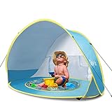 Glymnis Baby Strandmuschel Strandzelt Pop-up Baby Strand Zelt mit trennbarer Pool UV-Schutz UPF 50+ Sun Shade Shelter für Kleinkinder 0-3 Jahre