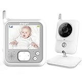 Babyphone mit Kamera, EYSAFT Smart Video Baby Monitor 3.2 Zoll TFT LCD Babyfon mit Talk Back und Temperaturüberwachung,Nachtsichtkamera,Schlaflieder,Nachtsicht, Intercom-Funktion VOX