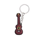 WANDIC 1 x kreativer Gitarren-Schlüsselanhänger mit Musikinstrument, Schlüsselanhänger-Figur, Schlüsselanhänger, Zubehör für Geschenk, Dekoration, Ukulele