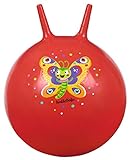 moses. 16129 Krabbelkäfer Hüpfball Schmetterling in rot | Bouncing Ball für Kinder ab 4 Jahren | Indoor-und Outdoor-Spielzeug zum Sitzen und Hüpfen