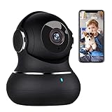 Little elf Überwachungskamera, [2022 Neu] Babyphone mit Kamera mit Bewegungserkennung, Nachtsicht, Zwei-Wege-Audio, 1080P WLAN Kamera, 360 Grad Kamera für Hunde, Haustierkamera mit APP, Alexa