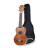 POMAIKAI Sopran Ukulele Uke 21 Zoll Hawaii Gitarre mit Tasche für Kinder und Anfänger (21 Zoll Holz Farbe)