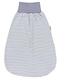 TupTam Unisex Baby Strampelsack mit breitem Bund Unwattiert, Farbe: Streifenmuster Grau, Größe: 0-6 Monate