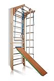 Turnwand Sprossenwand Kombi-3-240-Farbe Kletterwand Fitness Sportgerät Klettergerüst Holz