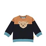 Steiff Baby-Jungen mit süßer Teddybärapplikation Sweatshirt, Navy, 056