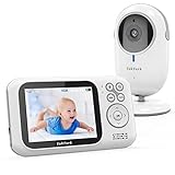 Babyphone mit Kamera, TakTark Babyfon mit Kamera 3.2'' Video Baby Monitor, Kamera und Audio Babyphone mit Zoom, VOX Funktion, Gegensprechfunktion, Nachtsicht, Temperaturüberwachung, Batteriebetrieben