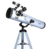 Seben Teleskop 76/700 AZ - astronomisches Spiegelteleskop für Kinder inklusive Aluminium Stativ, großem Okular-Filter-Set