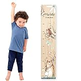 Messlatte für Kinder mit Namen aus Holz für Kinderzimmer mit süssen Motiven Messleiste Waldtiere