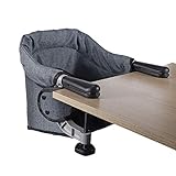 Tischsitz Faltbar Baby Hochstuhl Sitzerhöhung Portable Stuhlsitz mit Transportbeutel, Ideal für zu Hause und Unterwegs(Grau)
