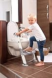 Rotho Babydesign KidsKit 3-in-1 Toilettentrainer, Ab 18-36 Monate, Aufbau-Maße zusammengeklappt: 41,5 x 25 x 67 cm (LxBxH), Grau/Weiß, 600060240
