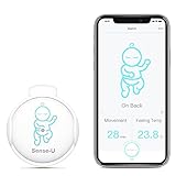 Sense-U Baby Bewegung Gefühlstemp Babyphone: Baby Monitor Verfolgt die Bewegung, Gefühlstemp und Schlafposition Ihres Babys direkt auf Ihrem Smartphone (Blau)