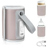 LIONELO Thermup Go Tragbarer Flaschenwärmer zur Temperaturerhaltung, USB-Ladefunktion, Erwärmung von Milch und Babynahrung, BPA FREE (Rosa)