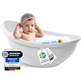 BabybeFun Baby Badewanne mit Badewanneneinsatz für Neugeborene [Testsieger] Rutschfeste Babybadewanne für Babys und Kleinkinder [0-12 Monate] Babywanne für Dusche Badewanne Weiß | Farbe wählen…