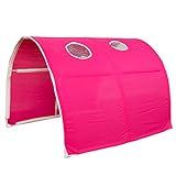 Homestyle4u 1442, Tunnel für Hochbett Bettzelt Pink Betttunnel Kinder Spielzelt Traumzelt für Einzelbett