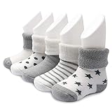 Ateid Baby Socken Frottee Gefüttert 5er-Pack Grau 1-3 Jahre (Herstellgr. L)