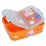 Peppa Wutz Brotdose mit 3 Fächern, Kids Lunchbox,Bento Brotbox für Kinder - ideal für Schule, Kindergarten oder Freizeit