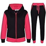 A2Z 4 Kids® Kinder Trainingsanzug Mädchen Jungen Designer Plain Kontrast - T.S Plain 101 Pink 9-10
