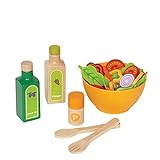 Hape Küchenspielset Gartensalat-Set | Preisgekröntes Koch-Nachahmungsspiel aus Holz für Kinder, Salat-Zutaten und Zubehör für gesunde Essgewohnheiten