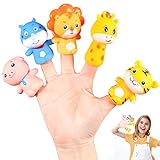 Tier Fingerpuppen Siumir 5 PCS Mini Kieselgel Fingerpuppen Lernspielzeug für Kindergeschichten, Geschenke für Kinderparty