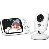 EYSAFT Babyphone 3.2 Zoll Babyphone mit Kamera Video Überwachung Smart Baby Monitor TFT LCD Digital dual Audio Funktion,Schlaflieder, Nachtsicht, Gegensprechfunktion,VOX