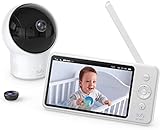 eufy Security SpaceView Babyphone mit 5 Zoll LCD-Display, 720 HD, Weitwinkelobjektiv, präzise Nachtsicht, beidseitige Audiofunktion, 2900mAh Akku, Temperatursensor, smarte Meldungen(Generalüberholt)