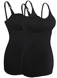 Stilltops Set Stillmode Schwarz Breast Feeding Nahtlose Unterhemd Still-Shirt Cami Behälter XL