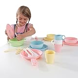 KidKraft 63027 27-teiliges Küchen-Spielset Spielzeug-Geschirrset, Pastellfarben