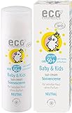 eco cosmetics Baby Sonnencreme LSF50+ neutral, wasserfest, vegan, ohne Mikroplastik, Naturkosmetik für Gesicht und Körper, 2 x 50ml