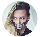 Tattoocrew® 4 x Halloween Tattoos Totenkopf Skull zum Aufkleben für das Gesicht