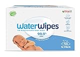 WaterWipes Feuchttücher für Babys (12 x 60 Stück), die reinsten Baby Feuchttücher für zarte Babyhaut, kompostierbare* Baby Tücher auf 100% pflanzlicher Basis, 720 Tücher